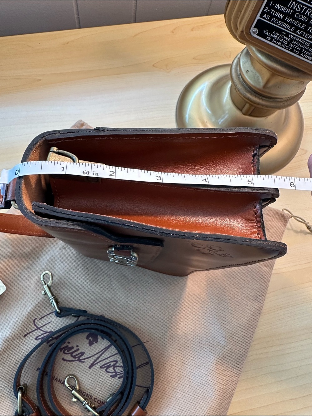 Patricia Nash Top Handle Brown Leather w Crossbody Strap - Picture 11 of 13